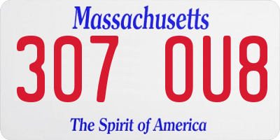 MA license plate 307OU8