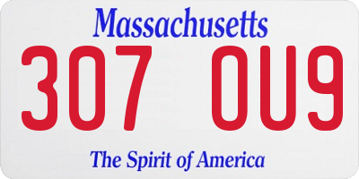 MA license plate 307OU9