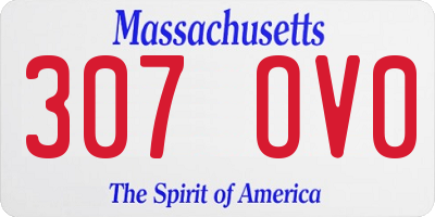 MA license plate 307OV0