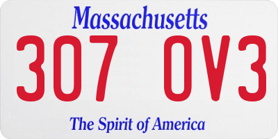 MA license plate 307OV3