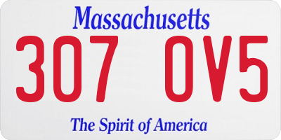MA license plate 307OV5