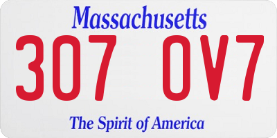 MA license plate 307OV7
