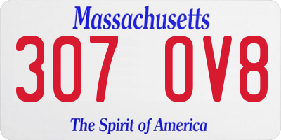 MA license plate 307OV8