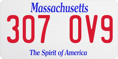 MA license plate 307OV9