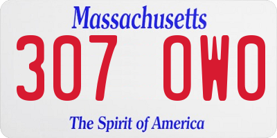 MA license plate 307OW0