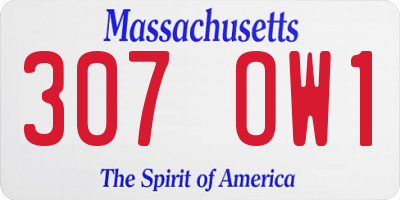 MA license plate 307OW1