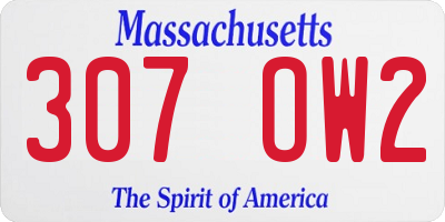 MA license plate 307OW2
