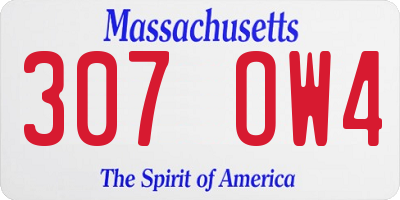 MA license plate 307OW4