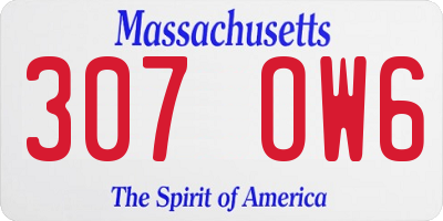MA license plate 307OW6