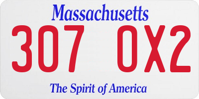 MA license plate 307OX2