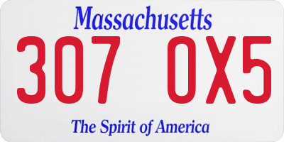 MA license plate 307OX5