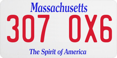 MA license plate 307OX6