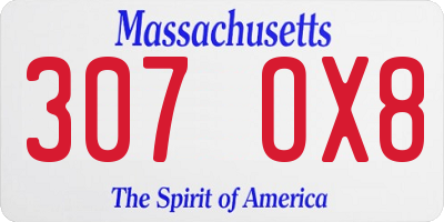 MA license plate 307OX8
