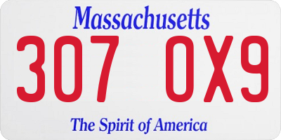 MA license plate 307OX9