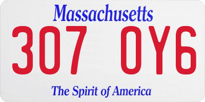 MA license plate 307OY6