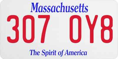 MA license plate 307OY8