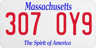 MA license plate 307OY9