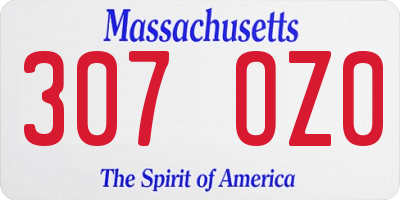 MA license plate 307OZ0