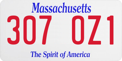MA license plate 307OZ1