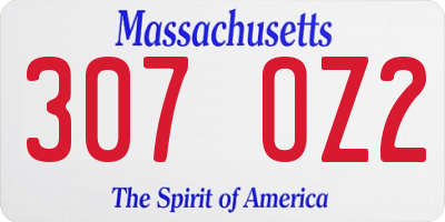 MA license plate 307OZ2