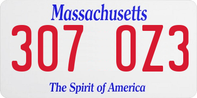 MA license plate 307OZ3