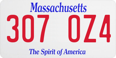 MA license plate 307OZ4