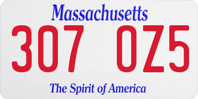 MA license plate 307OZ5