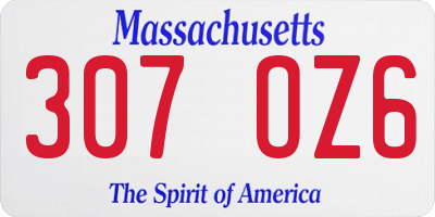 MA license plate 307OZ6