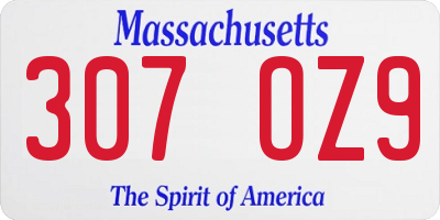 MA license plate 307OZ9