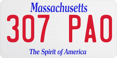 MA license plate 307PA0
