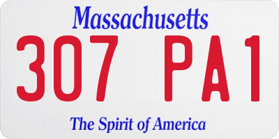 MA license plate 307PA1