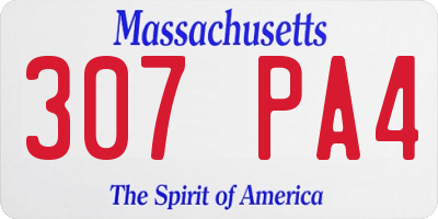 MA license plate 307PA4