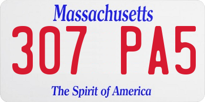 MA license plate 307PA5