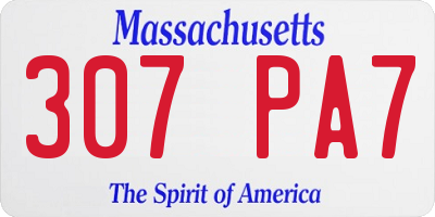 MA license plate 307PA7