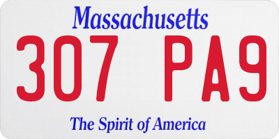MA license plate 307PA9