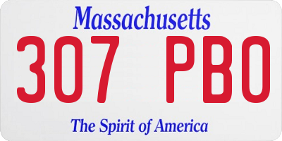 MA license plate 307PB0