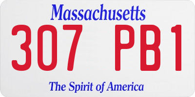 MA license plate 307PB1
