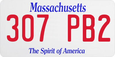 MA license plate 307PB2