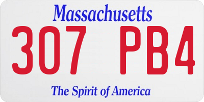 MA license plate 307PB4