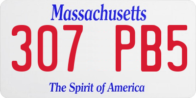 MA license plate 307PB5