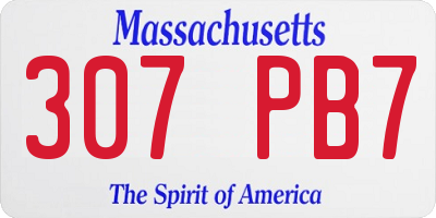 MA license plate 307PB7