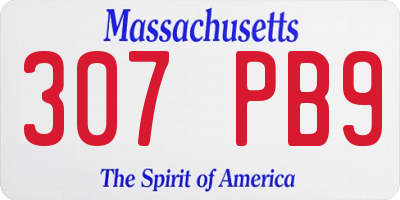 MA license plate 307PB9
