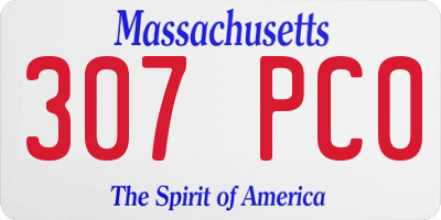 MA license plate 307PC0
