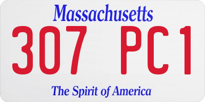 MA license plate 307PC1