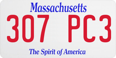 MA license plate 307PC3