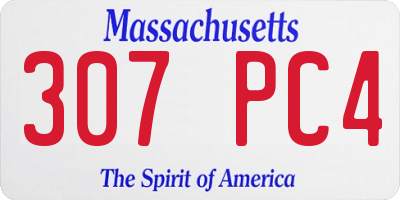 MA license plate 307PC4
