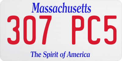 MA license plate 307PC5