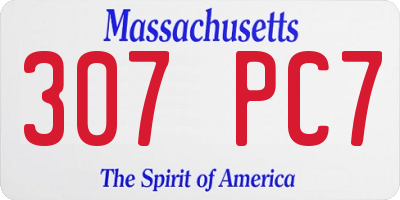MA license plate 307PC7