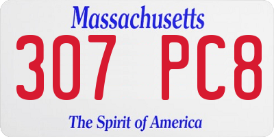 MA license plate 307PC8