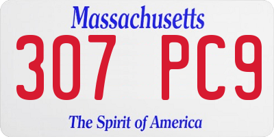 MA license plate 307PC9